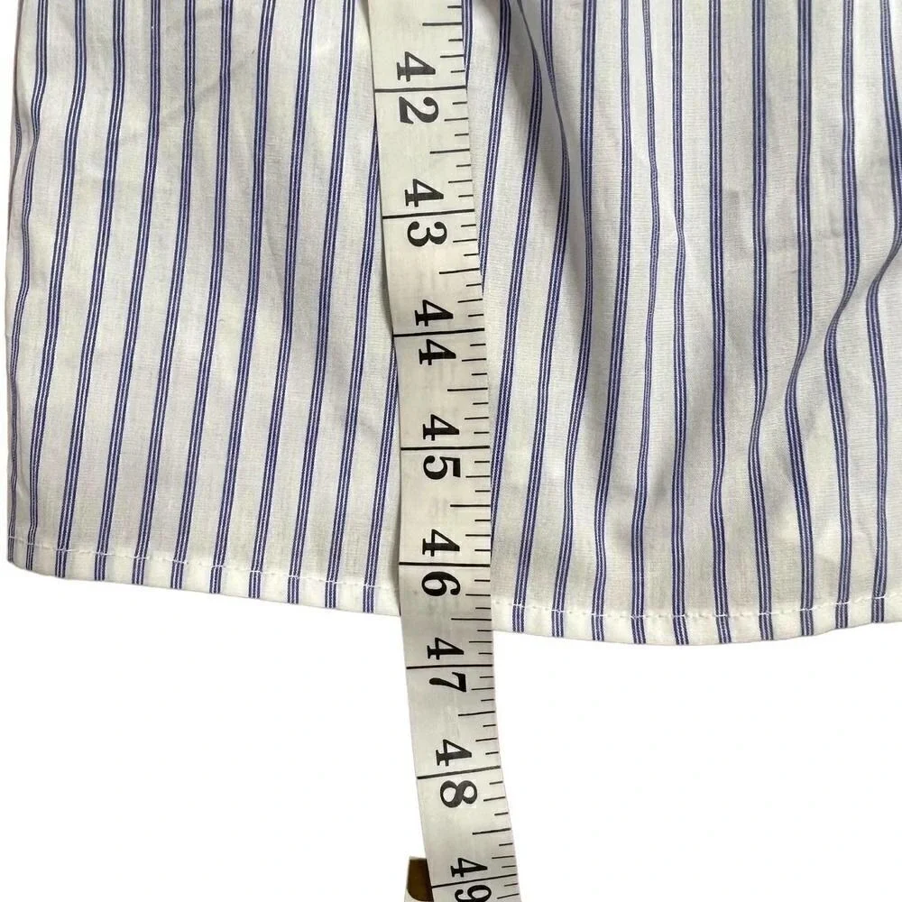 Mohawk General Store SMOCK Japan Stripe Shirt Dress 2 Blue White Button‎ Front